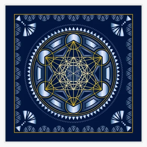 Pegatina de vinilo de 5 pulgadas con diseño de geometría sagrada, cubo de metatrones, flor de vida, espiritualidad, yoga, meditación