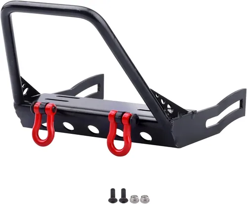 Parachoques delantero de metal RC Crawler con grilletes de montaje de cabrestante para actualizaciones Axial SCX10 y SCX10 II Redcat Gen7 Gen 8