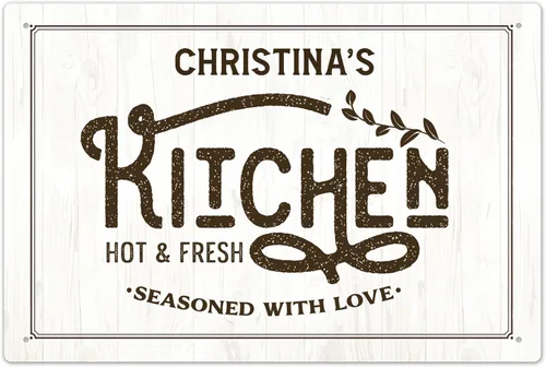 Miniatura 9 de Letrero personalizado para decoración de cocina, letrero de cocina personalizado, 10 x 14 pulgadas, libre de óxido, aluminio 040, resistente a