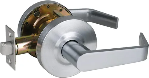 Miniatura 8 de Manija de puerta de almacén comercial resistente, manija de puerta ADA de grado 2, acabado en cromo satinado, manija ergonómica UL de 3 horas