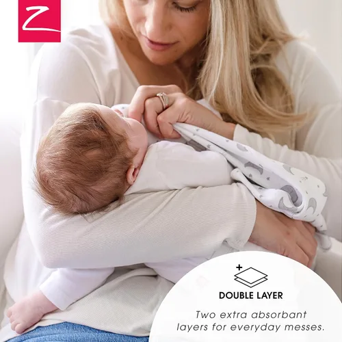 Miniatura 5 de Zutano Paquete de 5 paños orgánicos para eructos para bebé niña y niño, paños grandes de algodón para bebés Trapos absorbentes para bebés Ropa