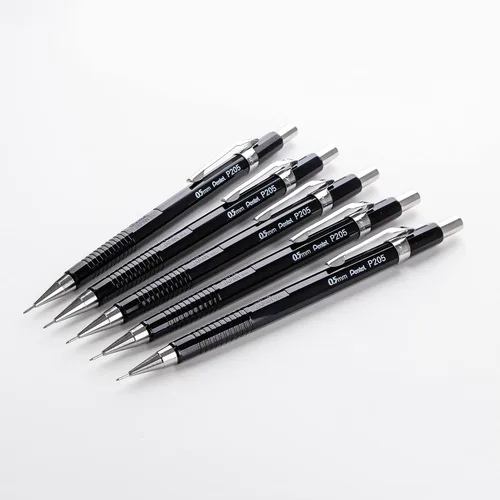 Miniatura 7 de Pentel Sharp Lápiz mecánico de 0.5 mm, paquete de 5 lápices mecánicos negros