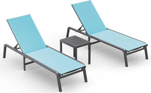 Miniatura 35 de Tumbona de Aluminio para Exteriores - Silla de Descanso Plegable y de Montaje Libre para Exteriores con 5 Respaldos Ajustables, Silla de Patio