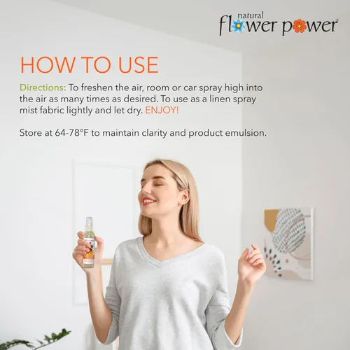 Miniatura 5 de Natural Flower Power Ambientador en aerosol – Eliminador de olores con aceites esenciales para el hogar, automóvil y tela – Libre de crueldad animal