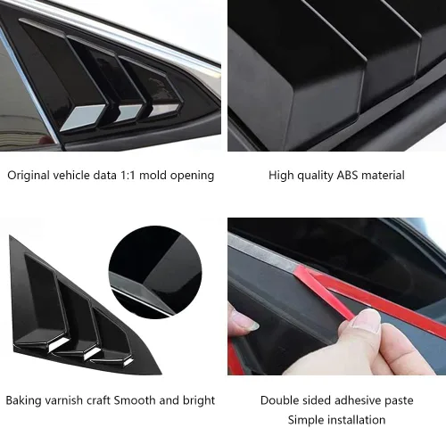 Miniatura 4 de para Honda Civic de 10ª generación 2016-2021 Cubierta Decorativa de Persiana de Ventana Lateral Trasera Persianas de Ventana de Ventilación de Aire