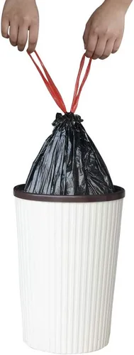 Miniatura 4 de Teyyvn Bolsas de basura negras con cordón, 4 galones, 220