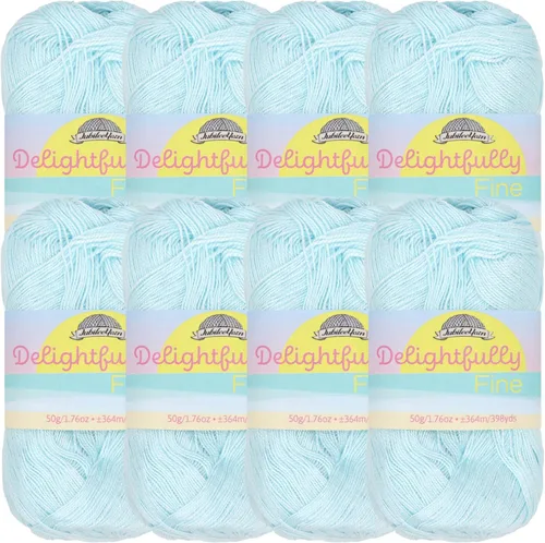 Miniatura 22 de JubileeYarn - Ovillo de hilo deliciosamente fino, 1.76 oz/madeja de rayón de bambú, color rosa polvo, 4 madejas