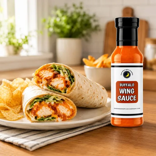 Miniatura 4 de Salsa de ala de búfalo de alta calidad, sin colesterol, fabricada en pequeños lotes con ingredientes frescos de granja para un sabor y ralladura