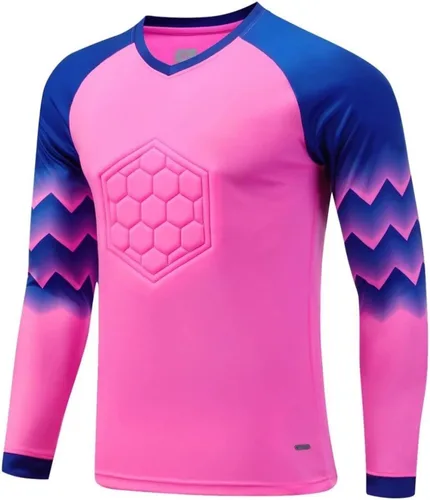 Miniatura 30 de TiaoBug Kids Boys Gladiator Goalkeeper Jersey Padded Goalie Shirt Soccer Jersey Sports Team Training Uniforms