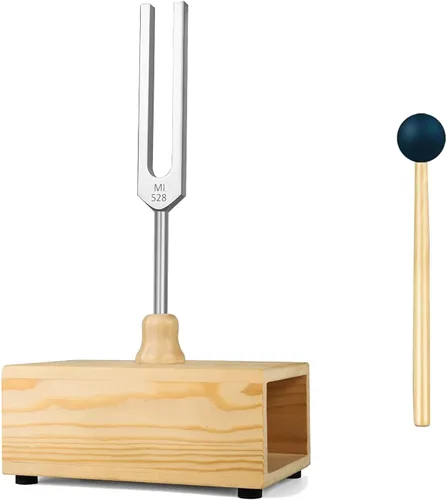 Miniatura 8 de MIMIRACLE Juego de diapasón de 432 Hz con elegante resonador de madera, ideal para meditación y relajación