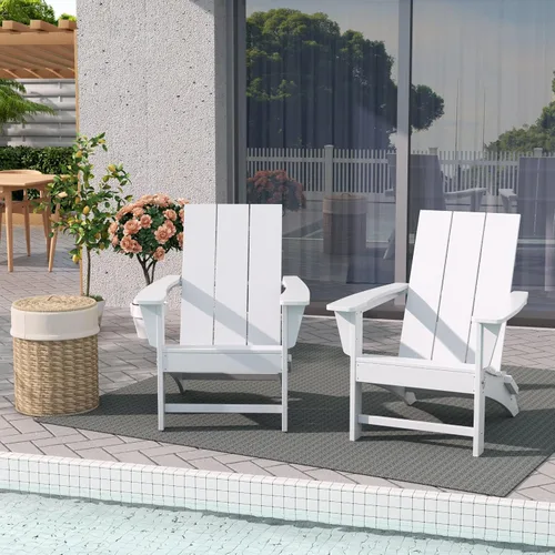 Miniatura 25 de WestinTrends Ashore - Silla plegable Adirondack moderna para exteriores (juego de 2), color marrón oscuro