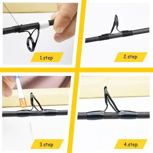 Miniatura 3 de 55pcs MN Saltwater Surf Fishing Rod Double Feet Large Spinning Stainless Steel Guides Repair Kits