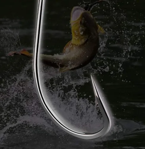 Miniatura 9 de Dyxssm 150 unids/lote forjó ganchos de pesca de mango largo gancho de pesca de acero inoxidable para agua salada agua dulce, círculo pulpo ganchos