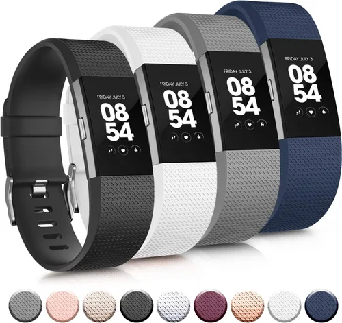 Miniatura 12 de Tobfit Bandas deportivas compatibles con Fitbit Charge 2, paquete de 4, pulseras de repuesto para mujeres y hombres, pequeñas/grandes