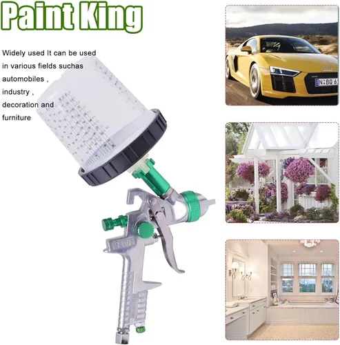 Miniatura 4 de Pulverizador de pintura con taza rápida de mezcla de pintura, kit de pistola de pintura en aerosol HVLP contiene boquillas de 1.4, 1.7 y 0.079 in
