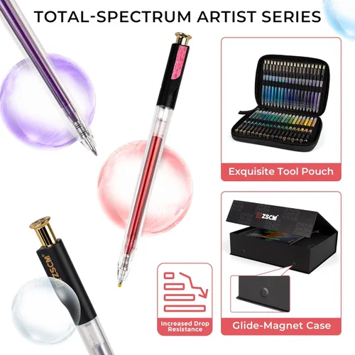 Miniatura 5 de Bolígrafos de gel retráctiles con purpurina, 72 colores de gran capacidad, bolígrafos de tinta de gel metálica multicolor con purpurina de 0.039 in