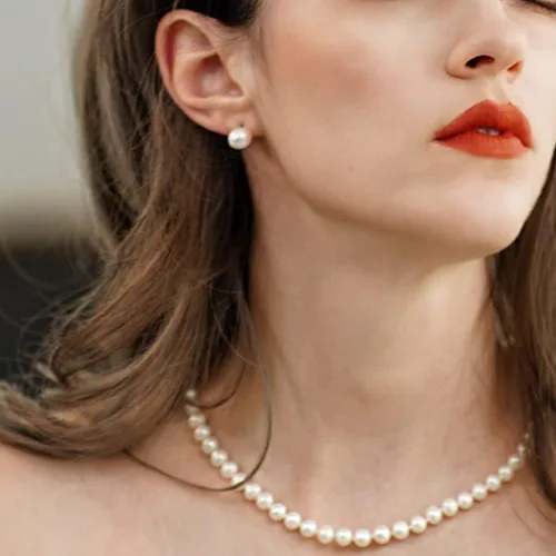 Miniatura 2 de Pendientes de perlas reales de agua dulce pendientes de perlas de calidad para mujer
