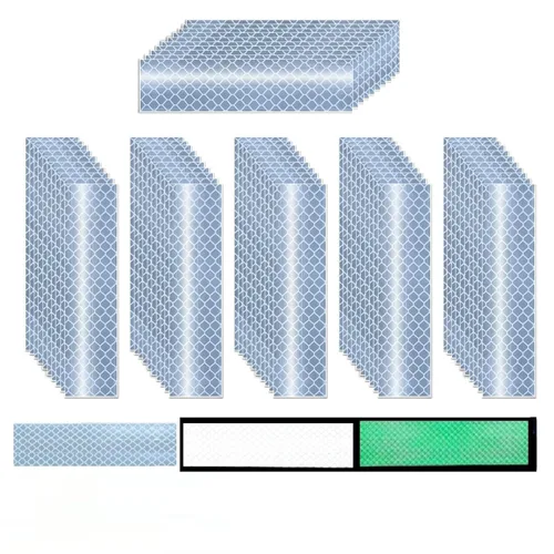 Miniatura 96 de Cinta reflectante blanca de 4 pulgadas, adhesivo de seguridad de advertencia impermeable para exteriores (10 pies)