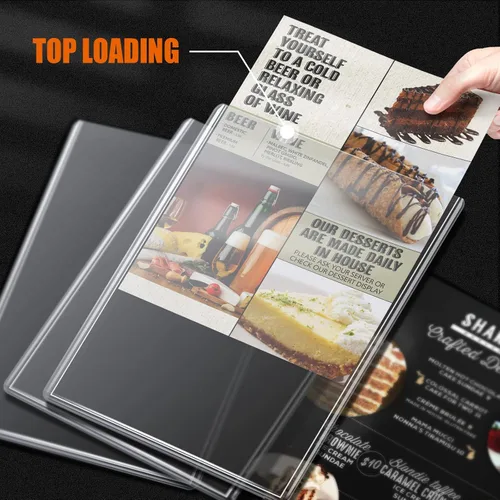 Miniatura 4 de Fundas de menú de 8.5 x 11, paquete de 18, 2 fundas para menú de restaurante, todas las fundas de menú de vinilo transparente, soporte para menú