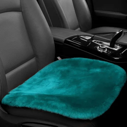 Miniatura 14 de IRIWOOL Almohadilla de asiento de piel de oveja auténtica, funda de asiento de lana suave australiana, transpirable y absorbente del sudor, cómoda
