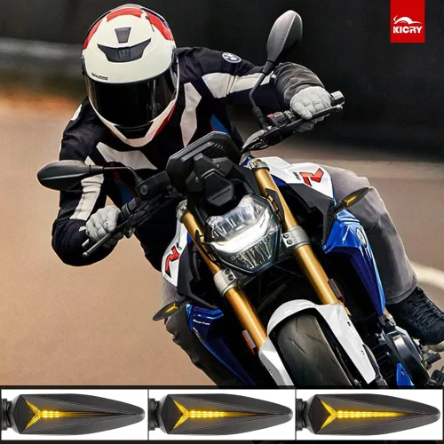 Miniatura 2 de Señales de giro LED para motocicleta KICRY, intermitentes frontales compatibles con BMW F650GS F700GS F800G F800R F800ST HP2 Sport K1200R K1300R
