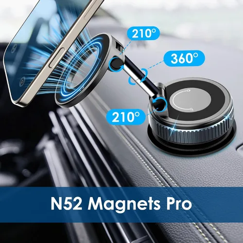 Miniatura 2 de Soporte magnético de teléfono para automóvil, modelo 2026 N52 Magnets Pro, succión ultra fuerte de 108 libras, regalo ideal para conductores, regalo