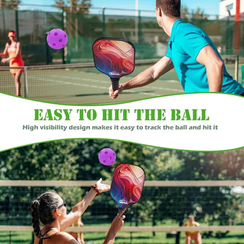 Miniatura 4 de Pelotas de pickleball para interiores, 26 agujeros, aprobadas por USAPA, paquete de 4 bolas de pepinillo de alto rebote, regalos de pickleball