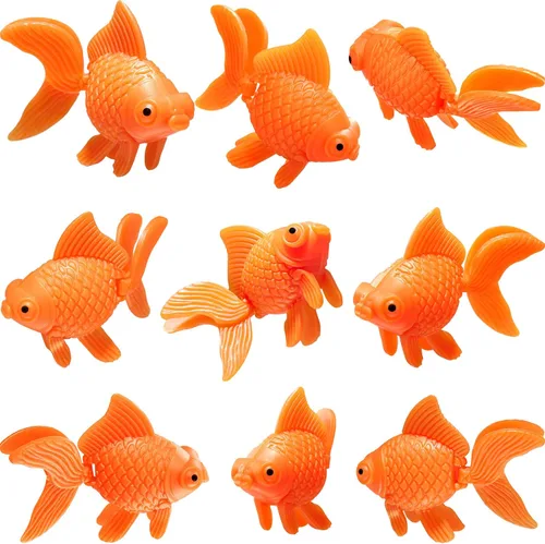 Sumind 15 piezas de peces de colores artificiales flotantes de plástico de peces de acuario artificiales realistas en movimiento de peces de colores