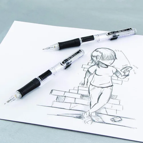 Miniatura 10 de Lápiz mecánico Pentel QUICK CLICK (0.7mm), cañón rosa, caja de 12 lápices (PD217P)