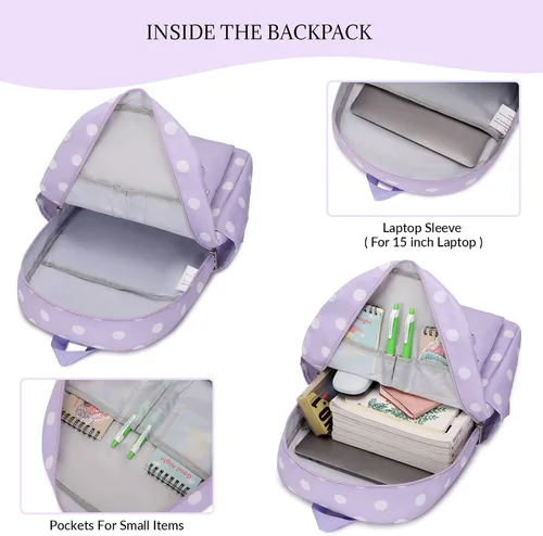 Miniatura 30 de Mygreen - Mochila escolar con bonitos diseños para niños y niñas, 11.5 x 15.7 x 5.1 pulgadas