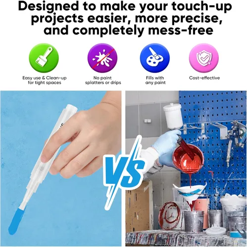 Miniatura 4 de Rotulador de Pintura de Retoque 4 Rotuladores de Pintura Rellenables para Reparación de Paredes, Muebles, Armarios, Pisos de Madera, Ventanas 6ML