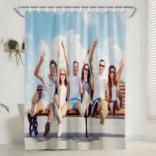 Miniatura 7 de Cortina de ducha personalizada, cortinas de ducha con foto personalizada, cortina de ducha personalizada de 60 x 72 pulgadas, añade tu propia Imagen