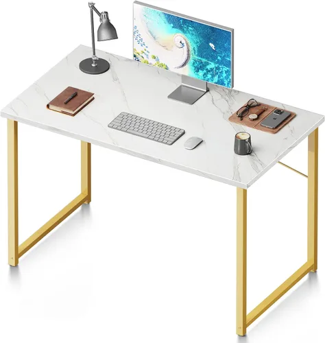 Miniatura 12 de Coleshome Escritorio para computadora de 48 pulgadas, escritorio moderno de estilo simple para oficina en casa, escritorio de estudio para Roble gris