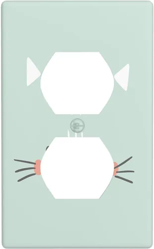 Miniatura 12 de Cubierta de interruptor de luz dúplex de elefante de dibujos animados de 1 banda, cubiertas de enchufe, placa frontal decorativa para receptáculo