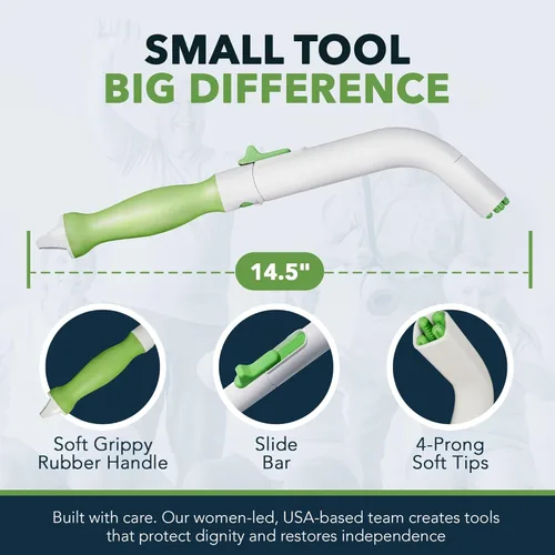 Miniatura 7 de FreedomWand Ayudas de inodoro multiusos: 14.5 pulgadas, herramienta de limpieza para mujeres y hombres, herramienta de limpiaparabrisas de glúteos