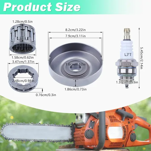 Miniatura 3 de Adefol Conjunto de tambor de embrague para motosierra Husqvarna 372 371 365 362 XP Jonsered 2172 2171 2165 2165 2163 2071 2065 2063, tambor