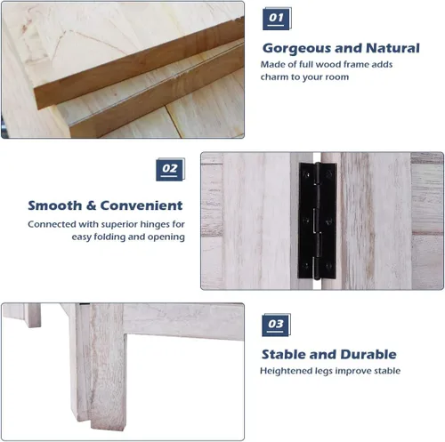 Miniatura 4 de Giantex biombo de 6 paneles para dividir habitaciones, de madera, plegable, no empotrado, estilo oriental, vertical