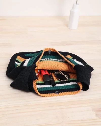 Miniatura 11 de ENBEI Bolsos de hombro para mujer Bolsos de ganchillo Bolso de punto grande Bolso de mano estético para la escuela lindo Bolsas de mano Bolsa