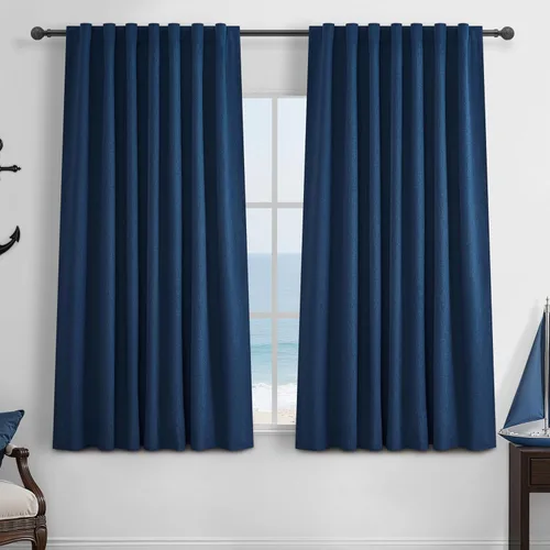 Miniatura 65 de Cortinas opacas extraanchas, 2 paneles para puertas corredizas de vidrio, moderna mezcla de lino plisado pesado, piso a techo, ventanas grandes, 70