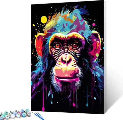 Miniatura 30 de Tucocoo Kits de pintura de búho de graffiti por números con pinceles y pigmento acrílico sobre lienzo para adultos, imagen de estilo colorido