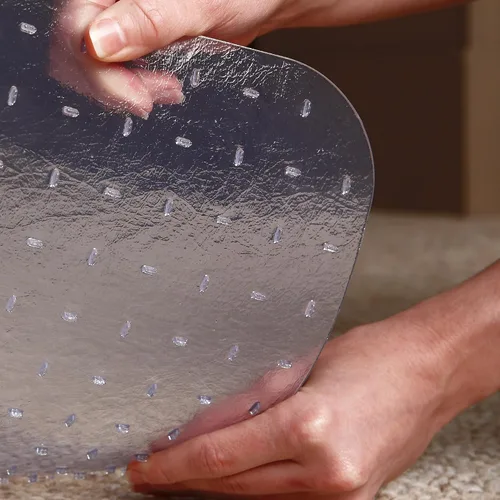 Miniatura 4 de Staples Tapete para silla de oficina, tapetes transparentes con borde, alfombras de pelo medio, cobertura extendida debajo del escritorio, 48 x 36