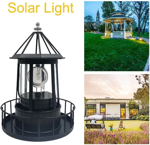 Miniatura 8 de CALIDAKA Faro LED con energía solar de 360 grados giratorio paisaje IP65 impermeable duradero giratorio al aire libre lámpara de luz solar colgante
