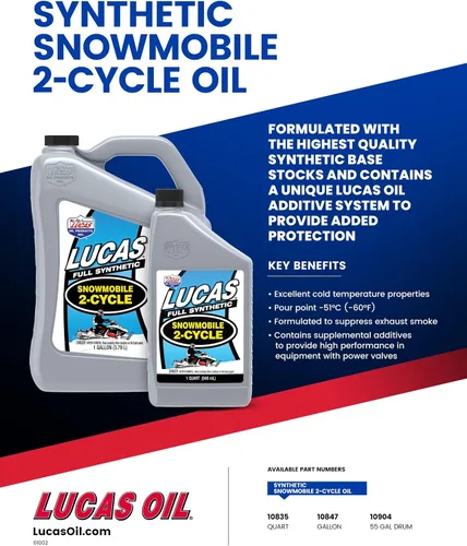 Miniatura 2 de Lucas Oil 10847 Aceite sintético para motos de nieve de 2 ciclos, 1 galón (paquete de 4)