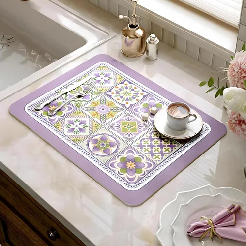 Miniatura 13 de Tapete de café, tapete para secar platos, absorción de agua rápida, ocultar manchas, fácil de limpiar, accesorios de barra de café, tapetes de bar