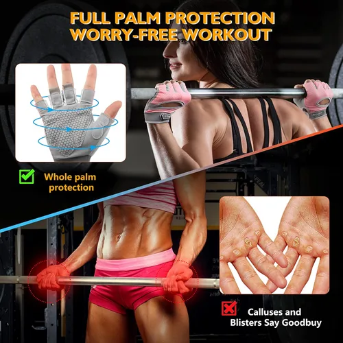 Miniatura 3 de Ihuan Nuevos Guantes de Entrenamiento Transpirables para Hombres y Mujeres - Sin Más Sudor y Protección Completa de la Palma para Gimnasio
