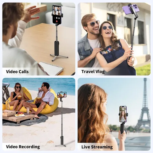 Miniatura 5 de yAyusi Mini trípode extensible para selfie stick con control remoto, trípode portátil de tamaño de bolsillo para iPhone, pequeño y compacto