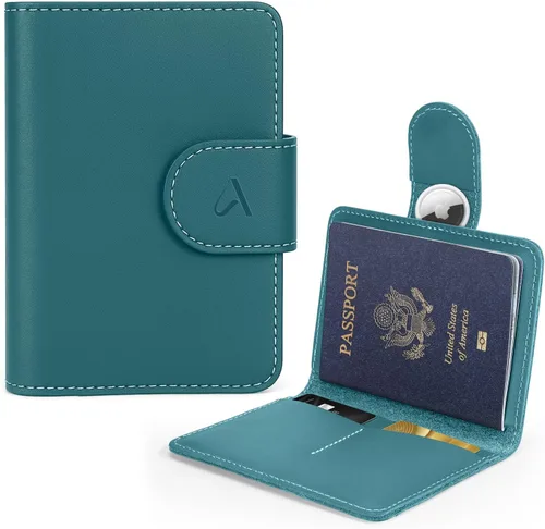 Miniatura 11 de ALLIVE Soporte para pasaporte para viajes, soporte para pasaporte Rfid para mujeres y hombres, funda de pasaporte de cuero genuino para viaje