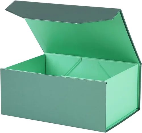 Miniatura 12 de Caja de regalo negra con tapa de 12 x 8 x 2.5 pulgadas, caja de regalo magnética para envolver, caja de regalo a granel para regalo, grano de malla