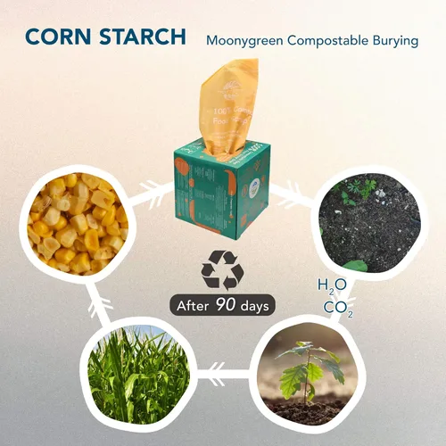 Miniatura 6 de Bolsas de basura compostables, 2.6 galones, 9.84 litros, 200 unidades, extragruesas, desechos de alimentos, pequeñas bolsas de basura de cocina, US