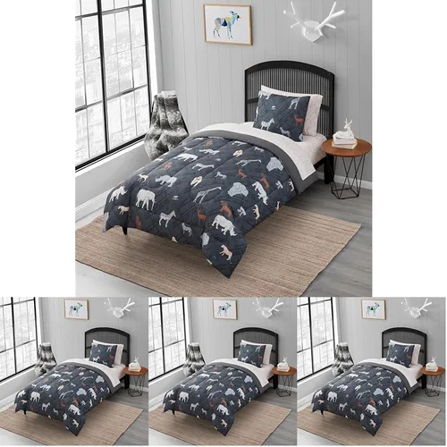 Miniatura 32 de Juego de ropa de cama para niños en una bolsa para niños y niñas, juego de sábanas impresas y edredón, individual, Waterbury Marble Mármol Waterbury